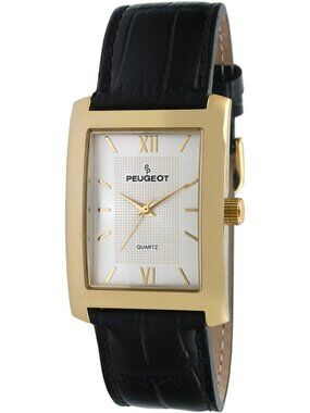 Classic Men's Dress Watch with Roman Numerals & Leather Strap - Elegant